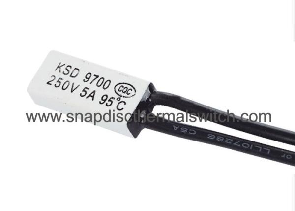 250V 5A KSD9700 45 Deg C Bimetal Thermal Protector For Heating Pad