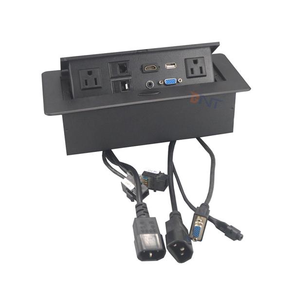 Hot sale multimedia power data ports concealed desk pop up power outlet