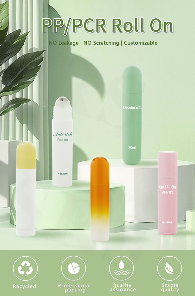 Travel Friendly Recycled Plastic Roll On Bottle Multiple Liquid Output Design For Personal Care