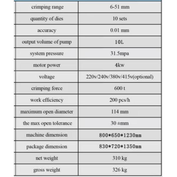 6-51mm Big Power 4 Kw 500 Pieces Per Hour Portable Hose Crimping Machine / Hydraulic Hose Crimper
