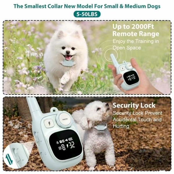 Best Selling Rechargeable IPX7 Waterproof USB Electric Dog Training Collar Clicker Bark Control Shock Pet Training Supplies