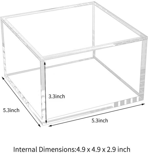 Small Thick Clear Acrylic Candy Boxes With Lid Magnet Square  5.3inch