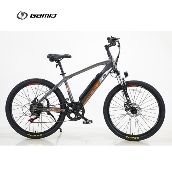 GOMID Electric Mountain Bike with Shimano 6 Speed Derailleur Lightweight Aluminium Alloy Frame 40-50Km Range per Power