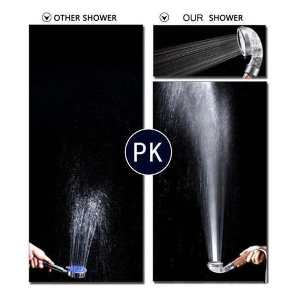 Plastic ABS 2024 High Pressure Water Saving 3 Mode Function Shower Head With Hose Holder