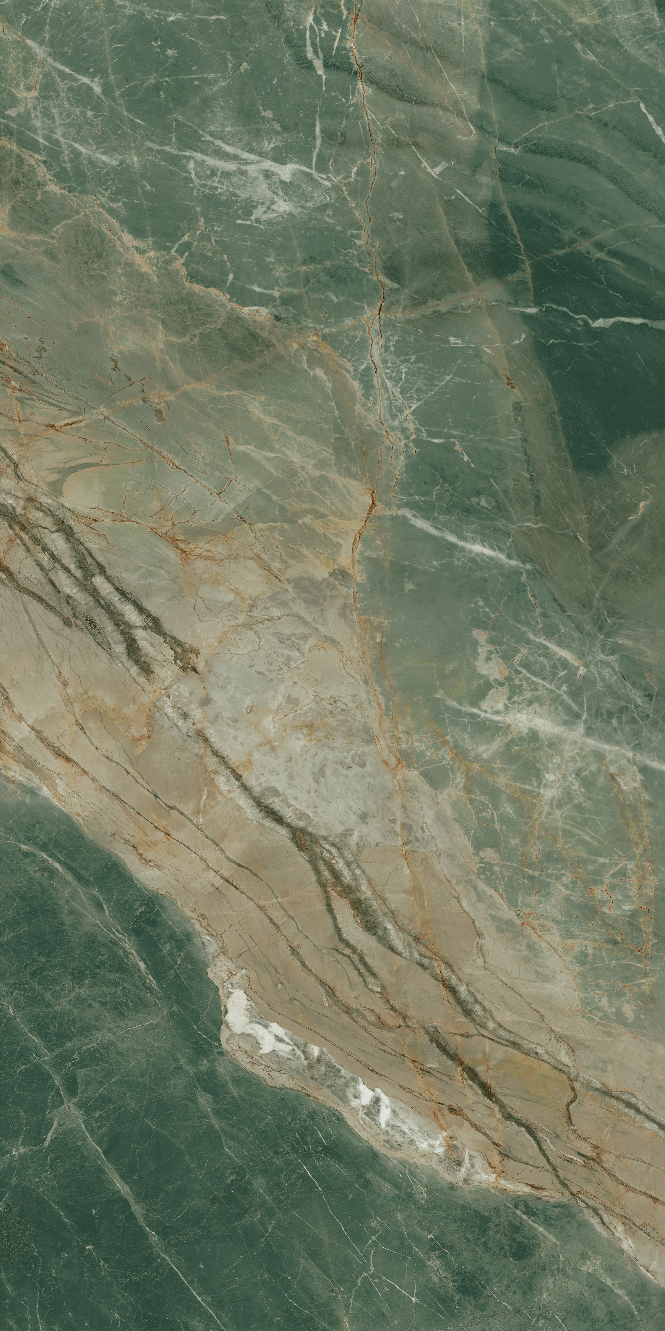 Stunning and Non-slip Green Polished 1600x3200x12mm Sintered Stone Slab AAA Grade for Project and Renovation