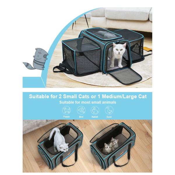 Bolsa para gatos de 20.2*12.5*12 pulgadas para salir, suministros para mascotas muy duraderos y bonitos, no tóxicos, duraderos y lavables. El paquete incluye 1 X Suministros para mascotas Rosa/Azul/Verde