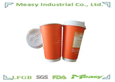 Double wall disposable coffee cups With PS lids , Take away Coffee Cups