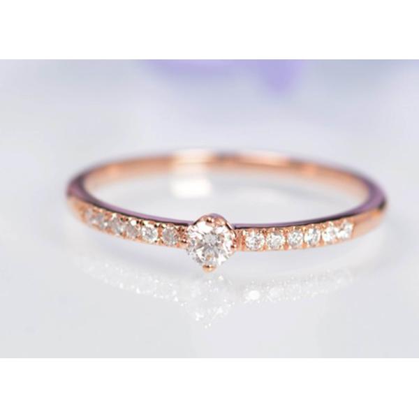 отрезок круга веса кольца 0.25ct украшений диаманта 4mm реальный для OEM годовщины