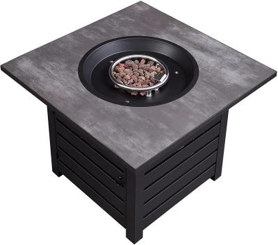 32 Inch Square 40000 Btu Propane Gas Fire Pit Self Ignition For Patio Balcony