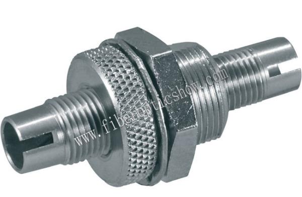 Duplex Silver Metal Fiber Optic Adapter Panel Flange Type With ST Cut Out