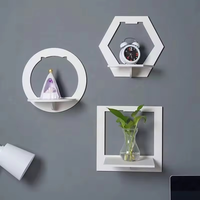 Wall Organizer Floating Storage Shelves Wall Mounted Flower Pot Holder Racks for Living Room Bedroom