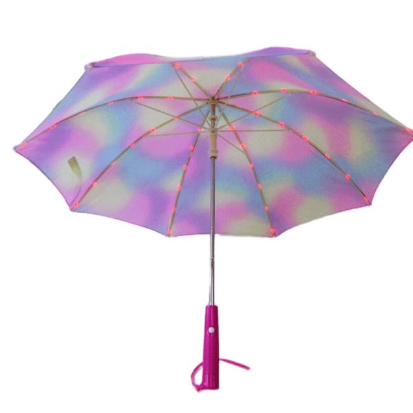 19 дюймов стального стекловолокна ветроустойчивый понги красочный светодиодный защитный фонарик зонтик