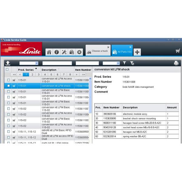 Каталог деталей диагностического инструмента грузоподъемника Линде плюс следопыт в 3.6.2.11 плюс Докторв2.01.05 специалист ЭН ДЭ Плюс Тележка плюс