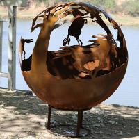Boîte en acier rouillée 6mm épaisse extérieure de Pit Balls Sphere Packing Wooden du feu