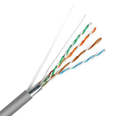 0.515mm Bare Copper Gray Jacket LSZH Cable Pass Fluke 24AWG FTP CAT5E Cable