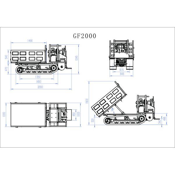 2000 кг прочный мини-загрузчик рельсовый трейлер трейлер буксир для транспортировки пальмовых масел