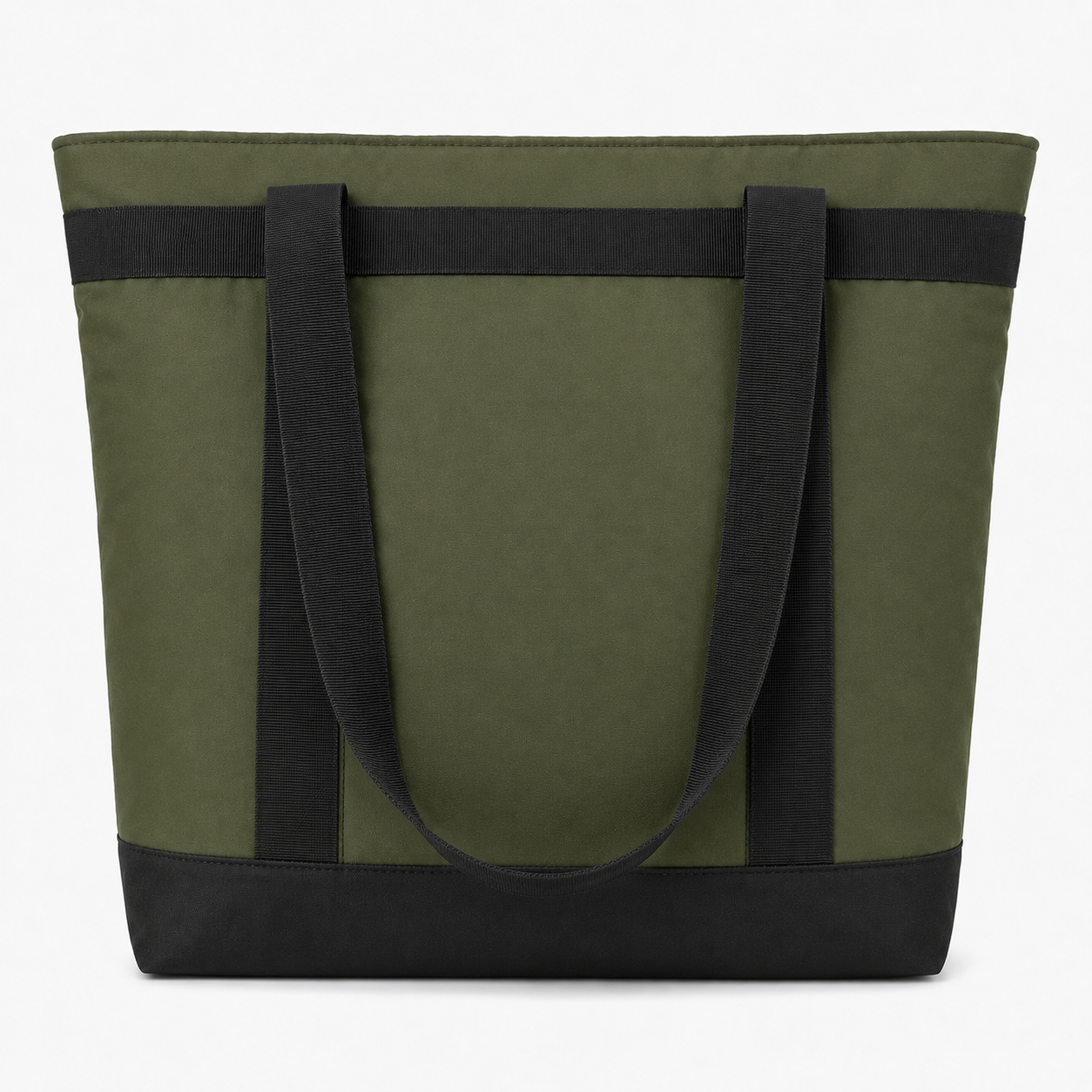 Large Insulated Cooler Tote Bag, Leakproof Foldable Grocery & Food Delivery Bag for Beach, Travel, Lunch & Shopping, Moss Green