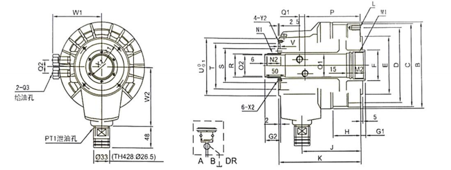Lingman Hollow Rotating Hydraulic Cylinder Lightweight Large-through-hole Rotating Hydraulic Cylinder High Rotational Speed
