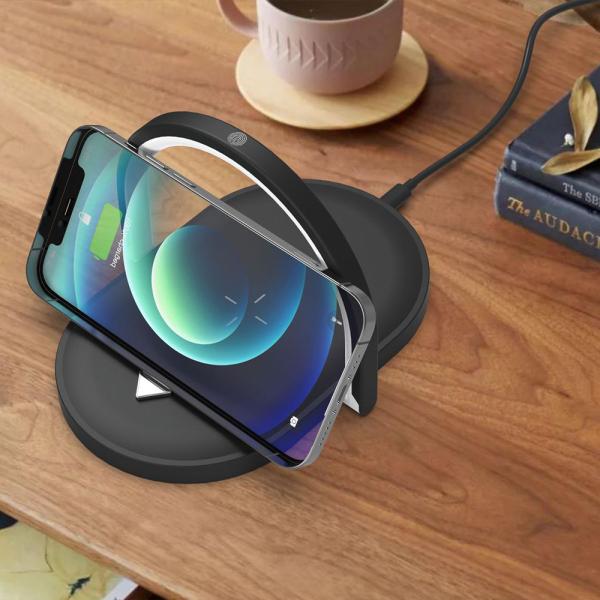 Colorful 5W Touch Control Wireless Charging Night Light With Phone Charging