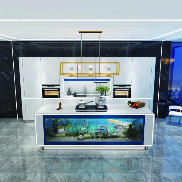 Food Grade 304 Stainless Steel Kitchen Island Aquarium Cupboards