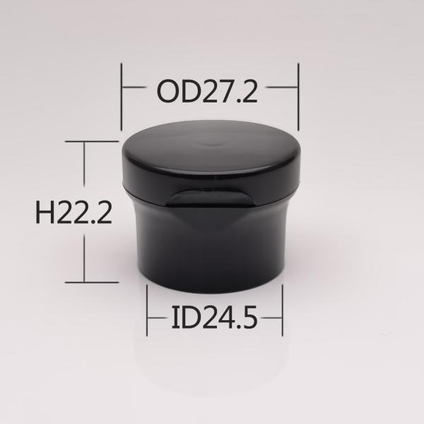 Clamshell 24/410 Black Plastic Flip Top Cap For Shampoo Body Wash Bottle
