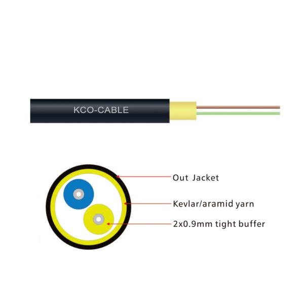 2 Fiber 4 Core Optical Fiber Cable FTTA 4.8mm Indoor Outdoor Field TPU LSZH Non Armored