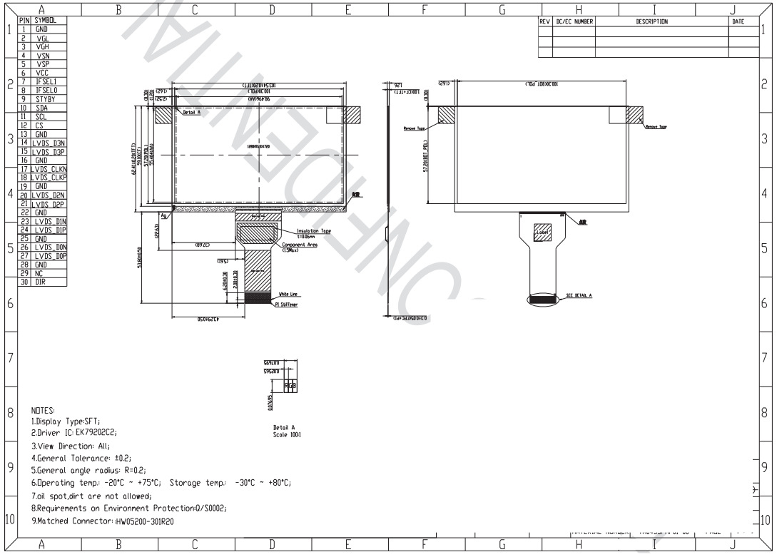 4.3 дюймовый TFT LCD дисплейный модуль 1920x1080 разрешение LVDS интерфейс управления IC EK79202C2