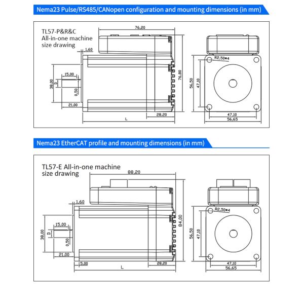 Lichuan Open Loop Integrated Stepper Motors Driver 1.0N.m 2Phase Nema23 36V 4.0A