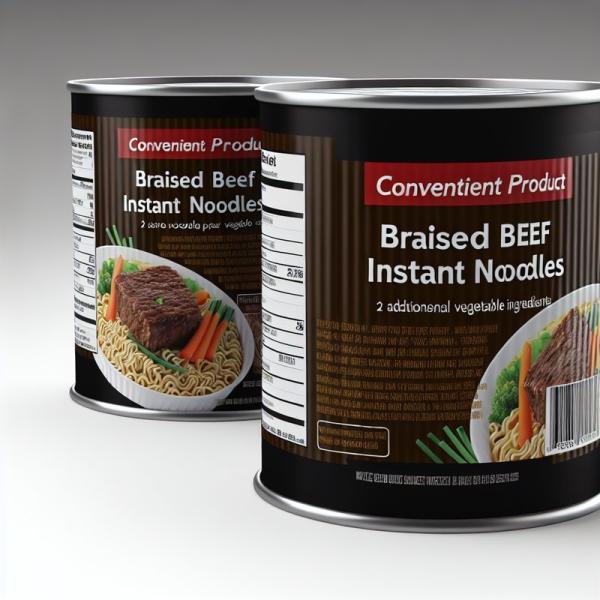 Braised Beef Flavor Instant Noodles 2 Cakes per Barrel 202g