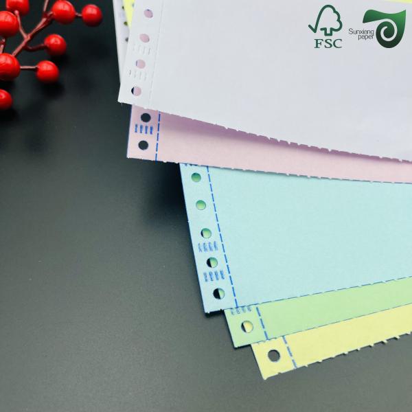 FSC 8.5 14 Blank Carbonless NCR Paper  White CB  Yellow CF  75gsm 78gsm  Black Image