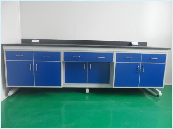 Modern Science Lab Benches Blue Strong With Steel And Wood Material