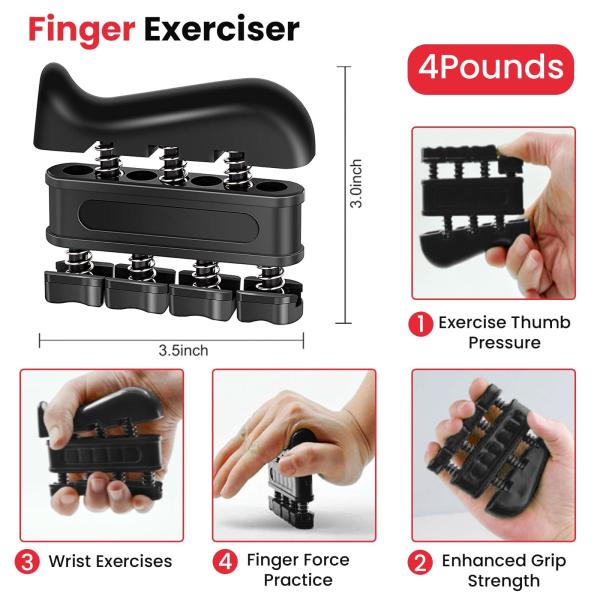 5 Pack Hand Grip Strengthener Kit Adjustable Silicone Grip Strength Trainer Kit