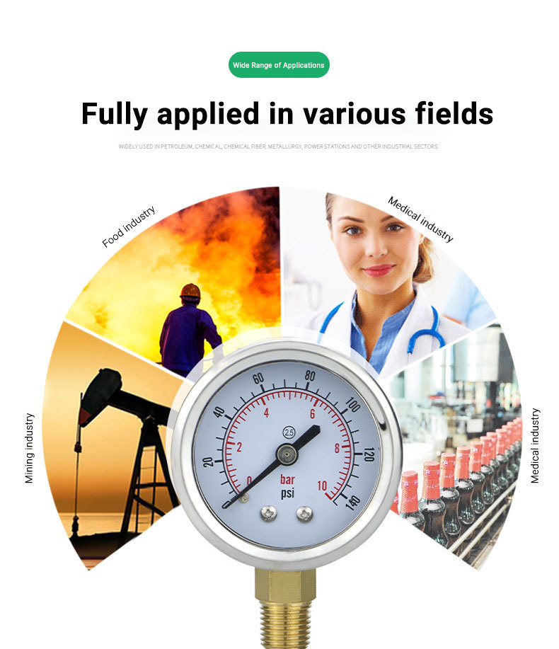 ZG1/8 Thread 2 Inches Manometer NPT1/4 for Accurate Atmospheric Pressure Reading