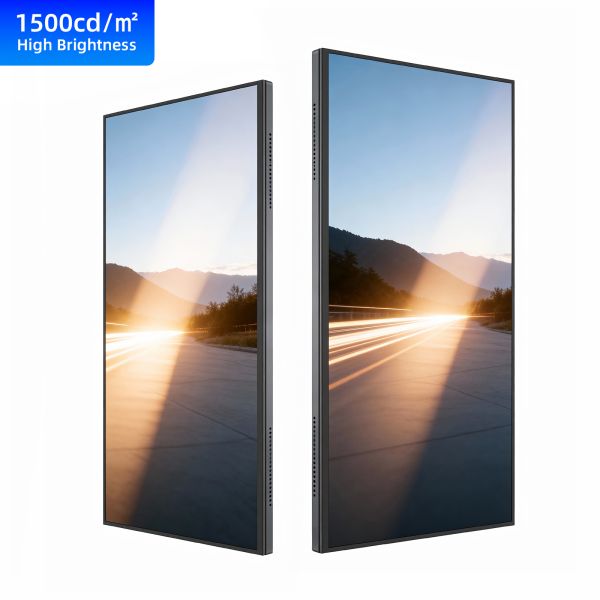 Ultra Thin 1500 Nits High Brightness LCD Displays 43 - 86 Inch 4K Indoor Digital Advertising Screens