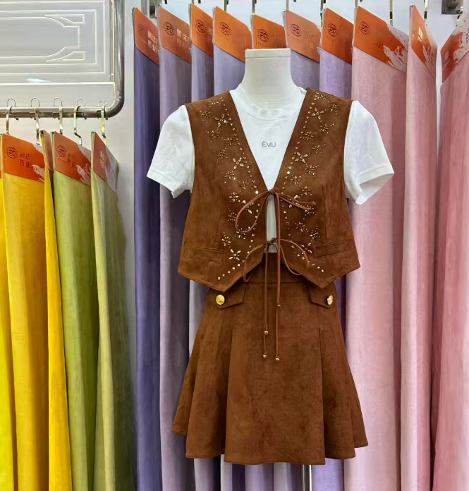 Suede Fiber Imitation Leather 90%Polyester 10%Spandex350gsm Coat Fabric