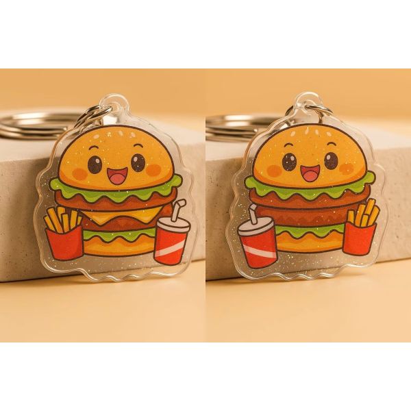 Wholesales Holographic Keychain Lenticular Acrylic Key Chain Custom Key Ring Acrylic Charms Custom Acrylic Keychain