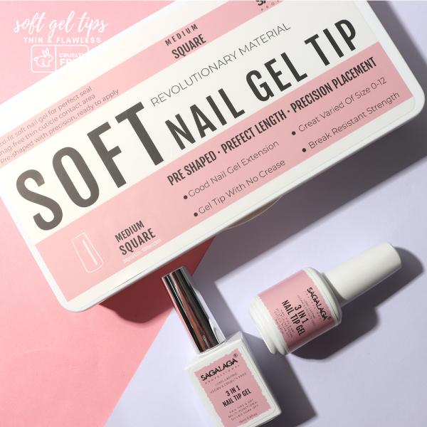 500pcs Transparent Xxxl Natural Long Nail Tips Stiletto Gel Box Full Cover Private Label Press on Soft Gel Tips Nails