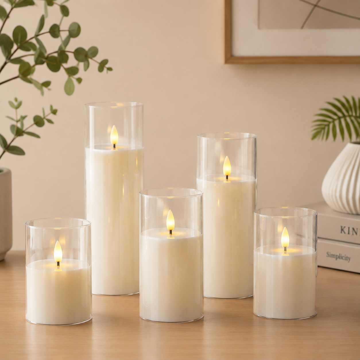 Flameless LED Candle with Timer Function and Remote Control for Realistic Flickering Effect