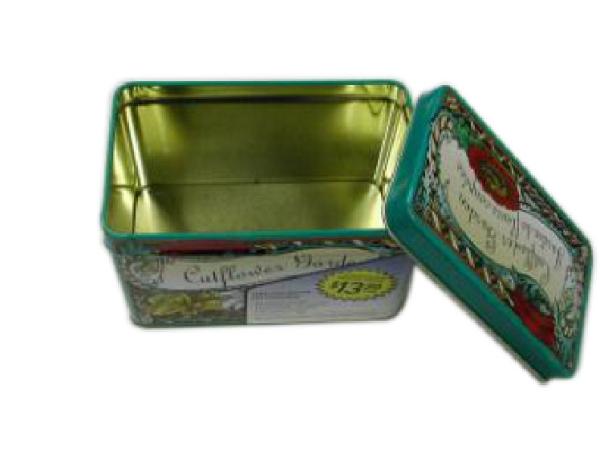 Full Printing Square Tin Can Customized Logo For Tea Packaging