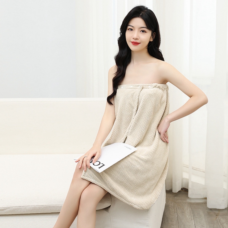 Ladies Waffle Quick Dry Microfiber Bath Towels Wearable 300 Gsm 75x140cm