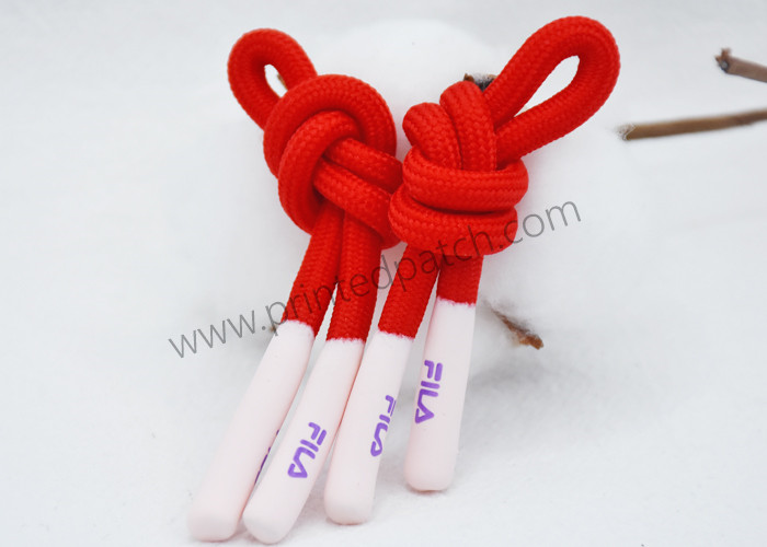 Шнур хлопка шнура Drawstring конца L125cm силикона эластичный для сумок Drawstring