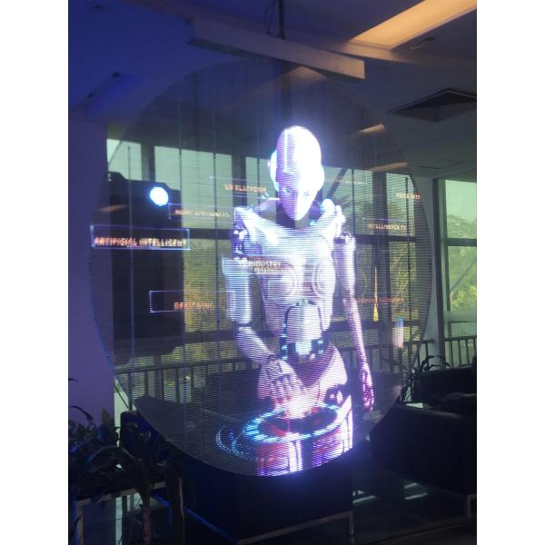 Ultra Thin Lightweight Outdoor Transparent LED Screen For Glass Curtain Wall Usage