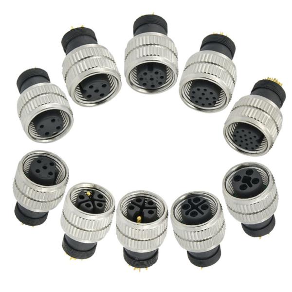 Connecteur aviation étanche Rigoal M12 A Code mâle femelle 3-17 broches