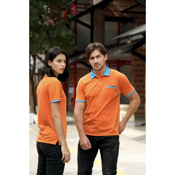 Cotton T Shirts Embroidered Printed Logo Cotton Men's  Contrast Business Uniform Polo T Shirt
