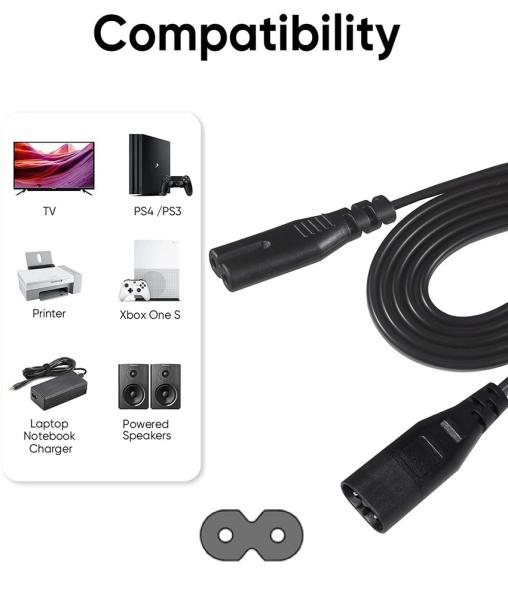 0.8M C7 から C8 電源コード 18AWG PVC ジャケット ROHS 認証
