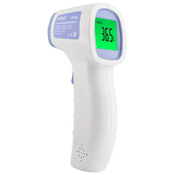 WT3652 Non Contact Infrared Forehead Thermometer with 3 Color Backlight Fever Reminder