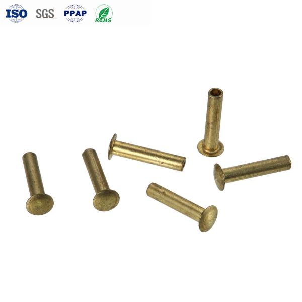 Flat Round Head Semi-Tubular Copper Rivets Screws High Precision Wholesale