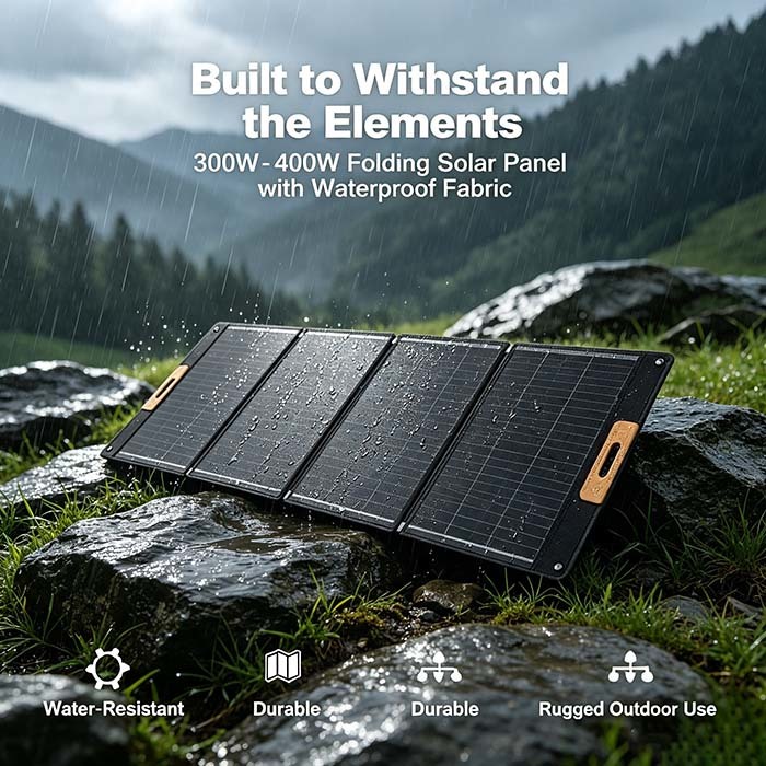 400W Foldable Waterproof Solar Charger, Portable Off‑Grid Solar Panel for Motorhome & Overlanding
