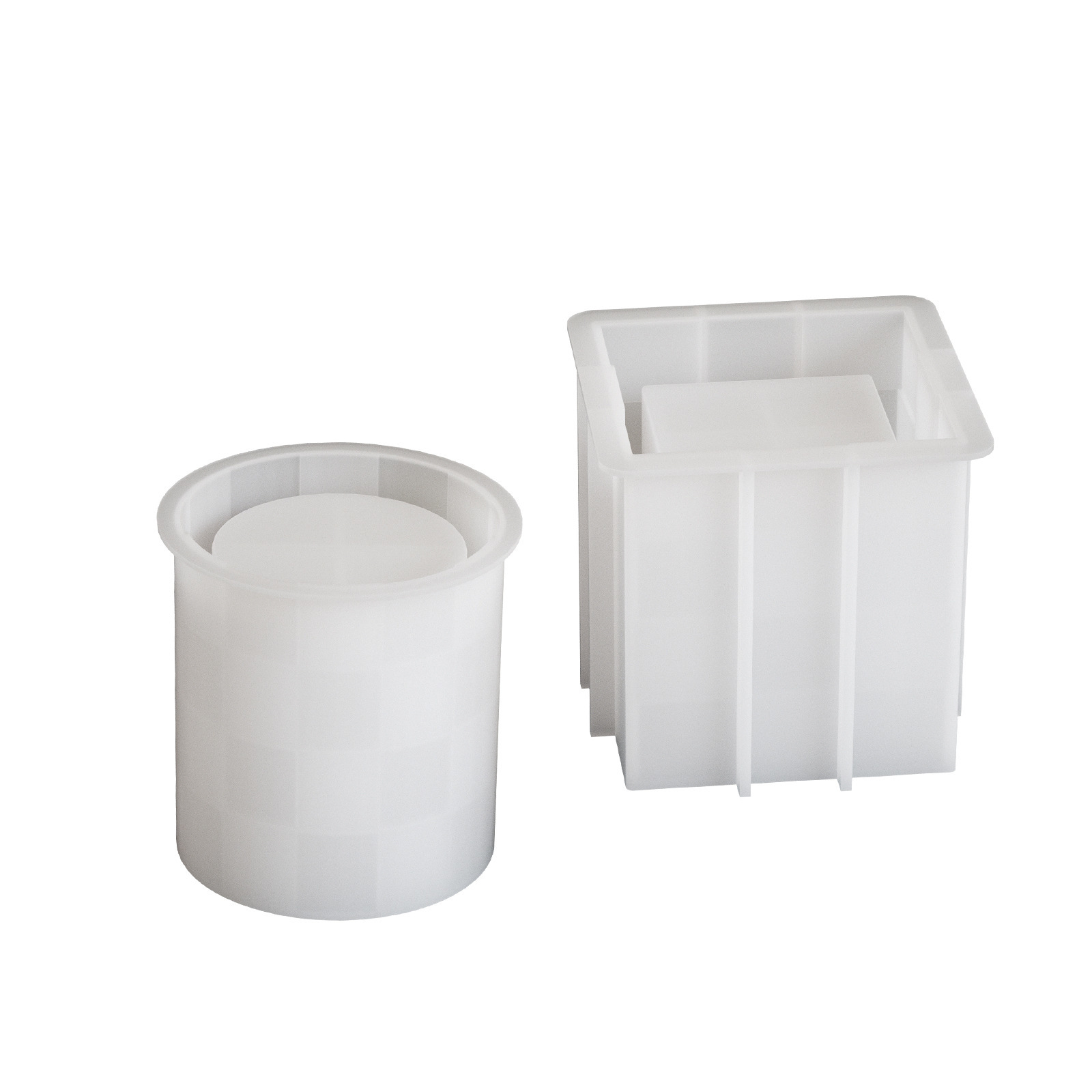 DIY Resin Circular Square Pen Holder Storage Box Mosaic Rubik's Cube Gypsum Candle Cup Silicone Mold