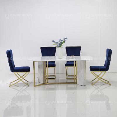 forma baixa de aço inoxidável áspera do retângulo da mesa de jantar 56kg de mármore luxuosa moderna
